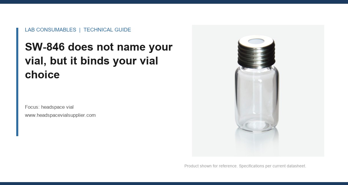 SW-846 does not name your vial, but it binds your vial choice