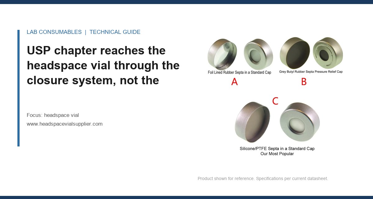 USP chapter reaches the headspace vial through the closure system, not the