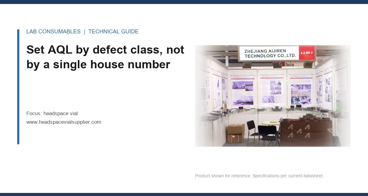 Set AQL by defect class, not by a single house number
